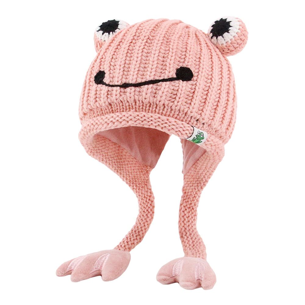 2495 Frog Hat Crochet Knitted Beanie Cute Cartoon Big Eyes Outdoor Winter